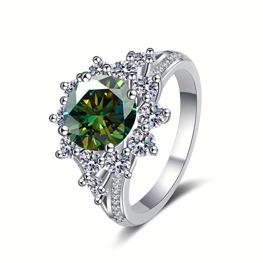 Elegant Moissanite Silver Ring