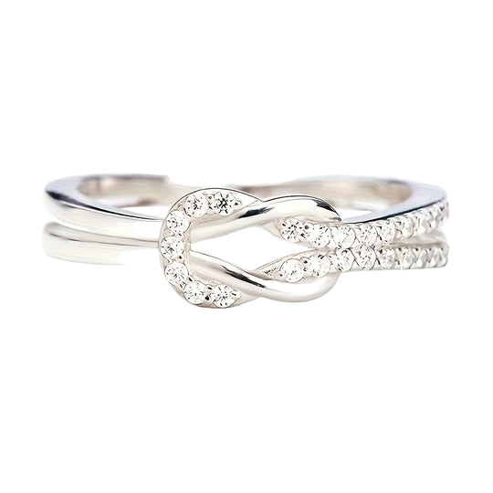 Elegant Twist Infinity Cubic Zirconia Ring