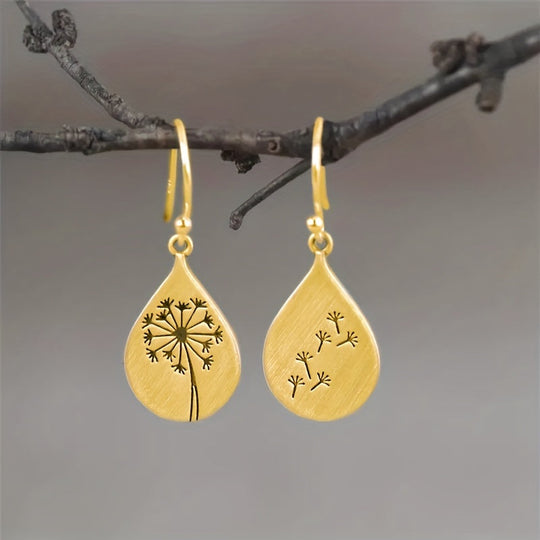 Simple Retro Dandelion Drop Earrings