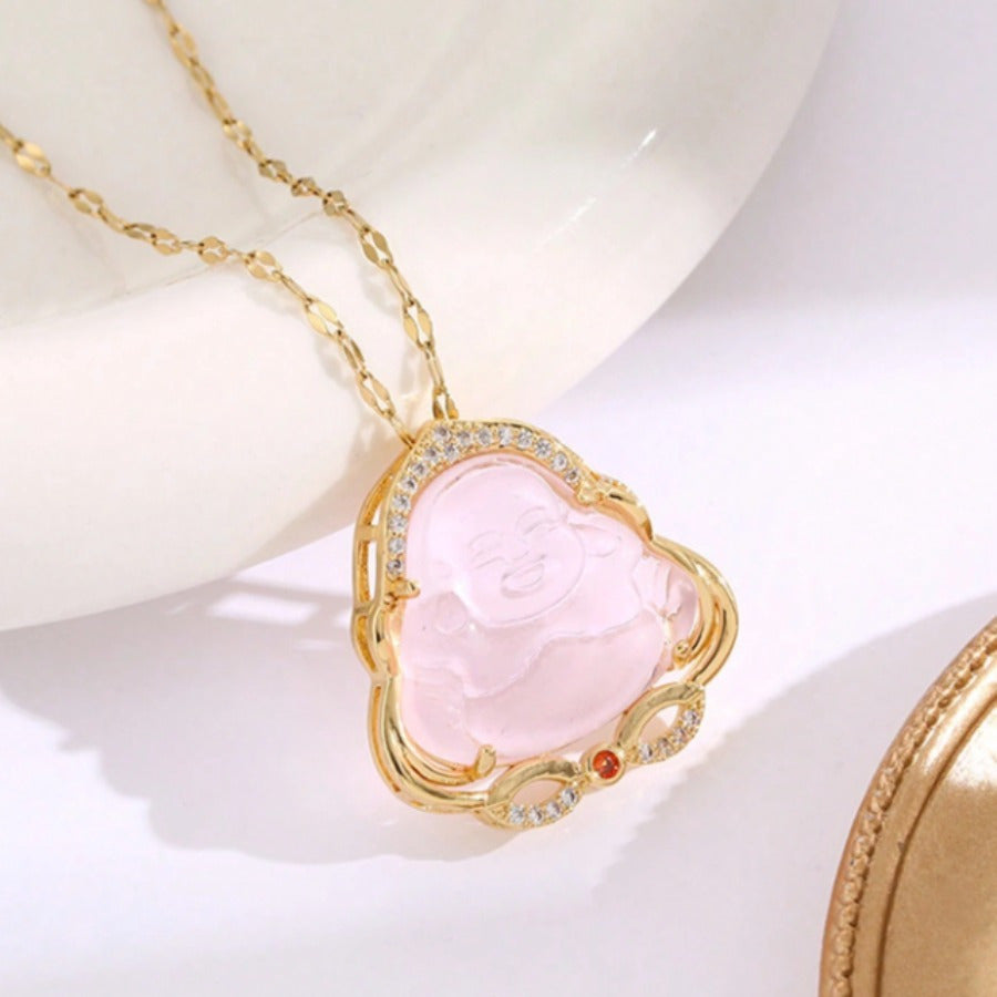 Colorful Jade Buddha Pendant Necklace