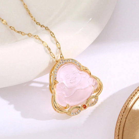 Colorful Jade Buddha Pendant Necklace