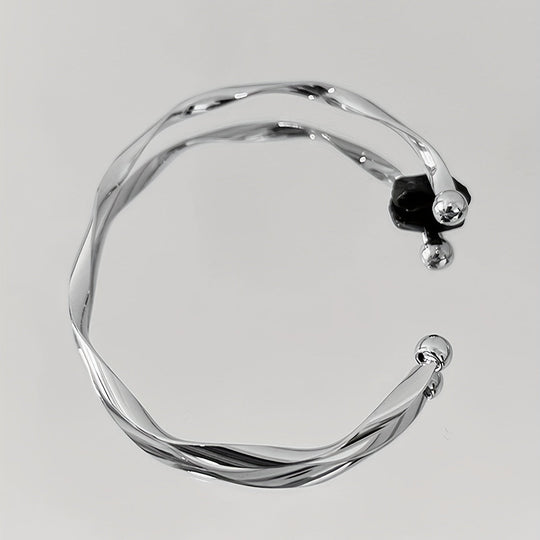 Simple Style Geometric Twisted Bangle