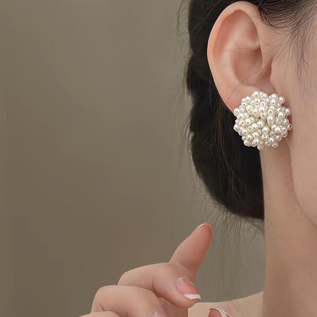 Elegant Faux Pearl Stud Earrings