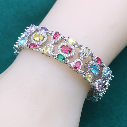 Bohemian Colorful Synthetic Zirconia Jewelry Set