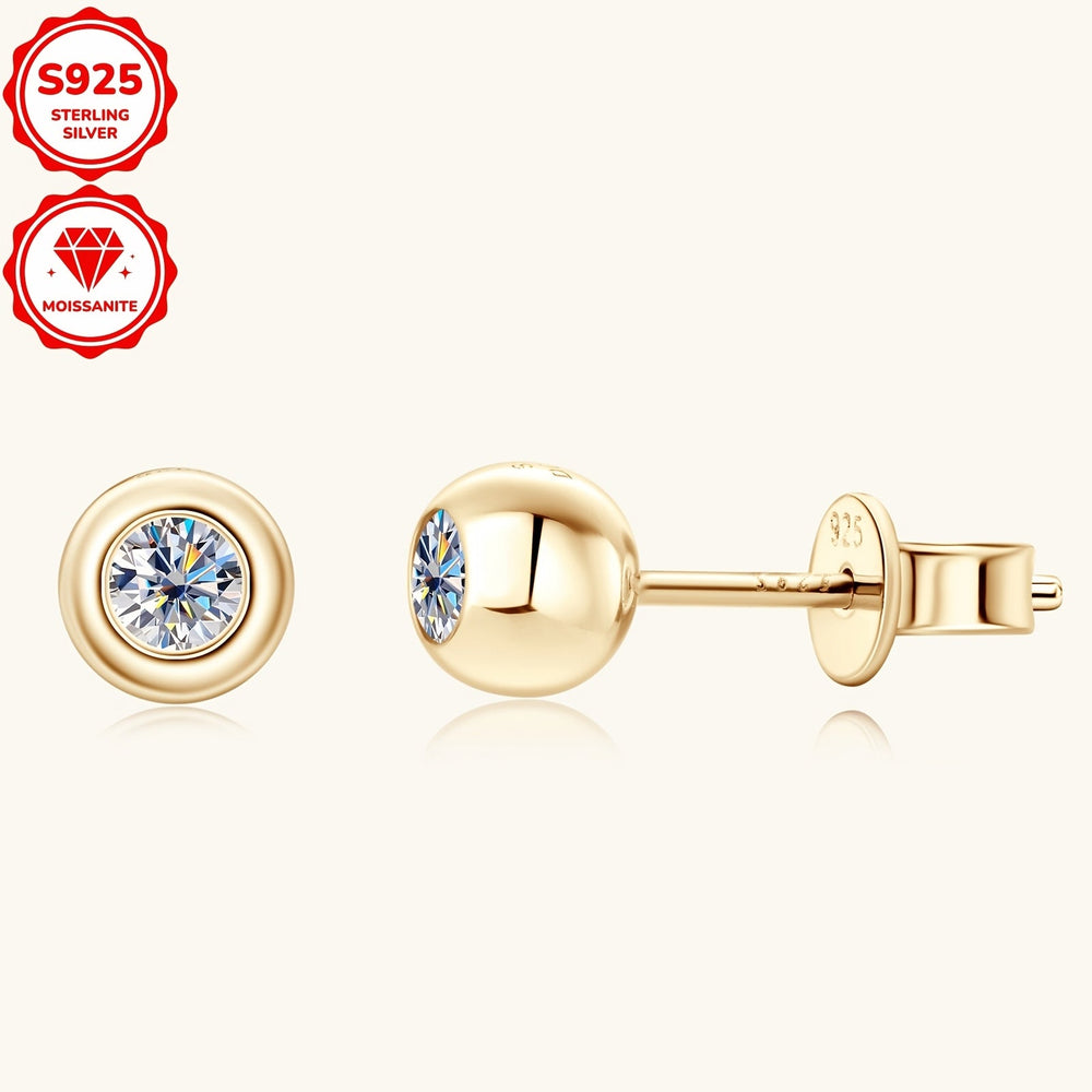 Round Moissanite Bubble Earrings