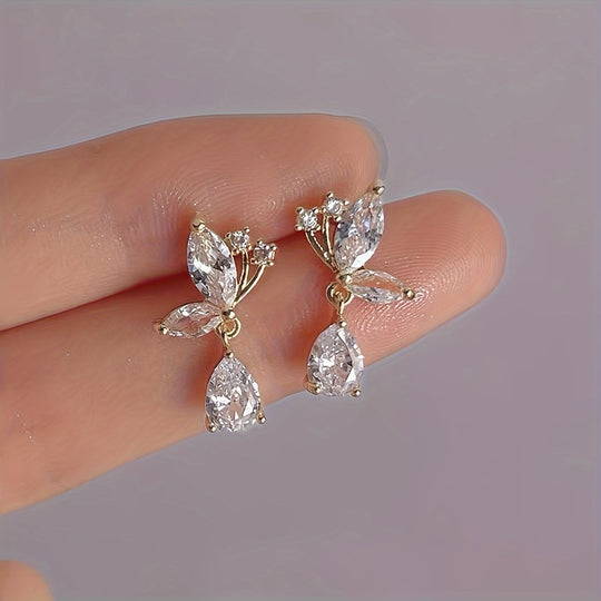 French-Inspired Butterfly Dangle Earrings