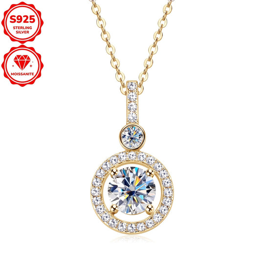 Single Strand Moissanite Pendant Necklace