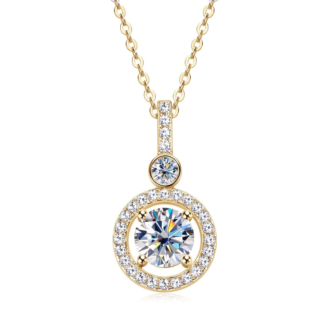 Single Strand Moissanite Pendant Necklace