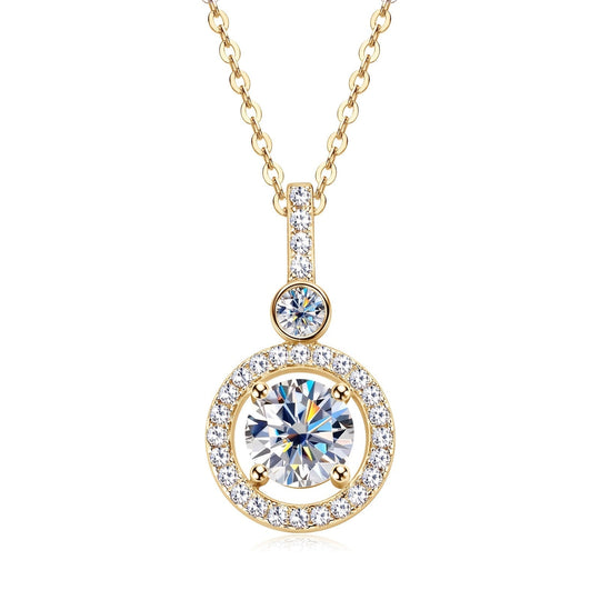 Single Strand Moissanite Pendant Necklace