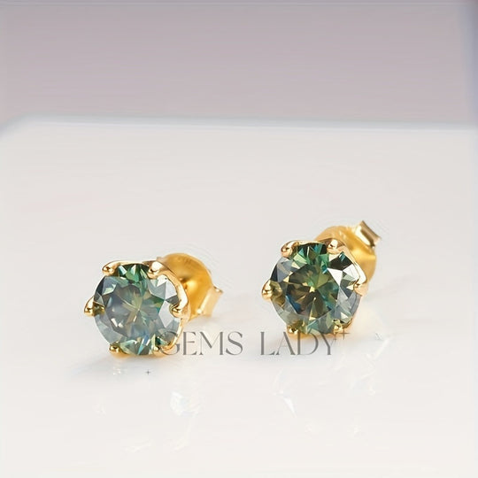 D Color Moissanite Stud Earrings