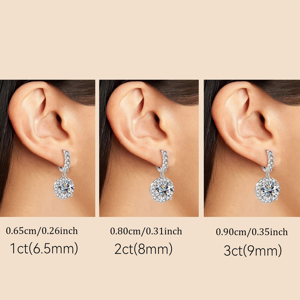 Stylish Round Moissanite & Zirconia Earrings
