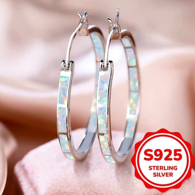 Elegant S925 Sterling Silver Hoop Earrings
