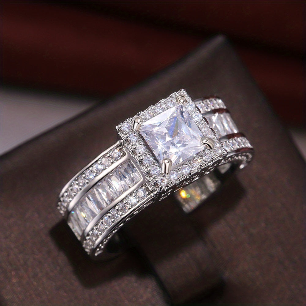 Versatile Square Cut Zirconia Ring