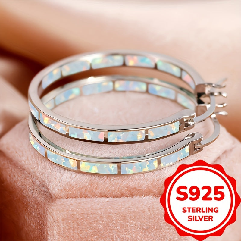 Elegant S925 Sterling Silver Hoop Earrings
