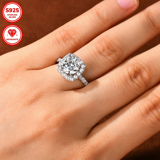 925 Silver Moissanite Engagement Ring