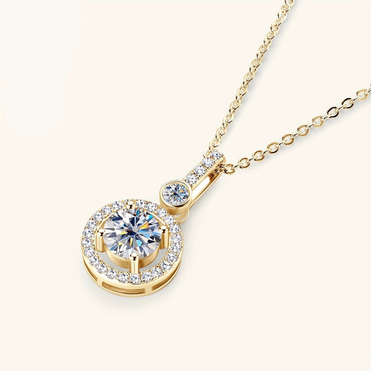 Single Strand Moissanite Pendant Necklace