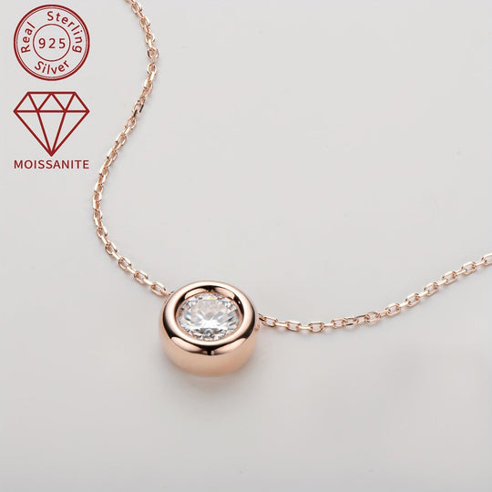 Elegant 925 Silver Moissanite Pendant Necklace