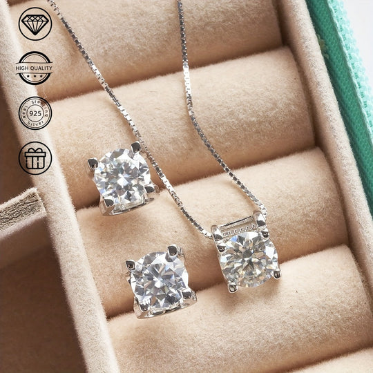 3pcs Moissanite Stud Earrings Set