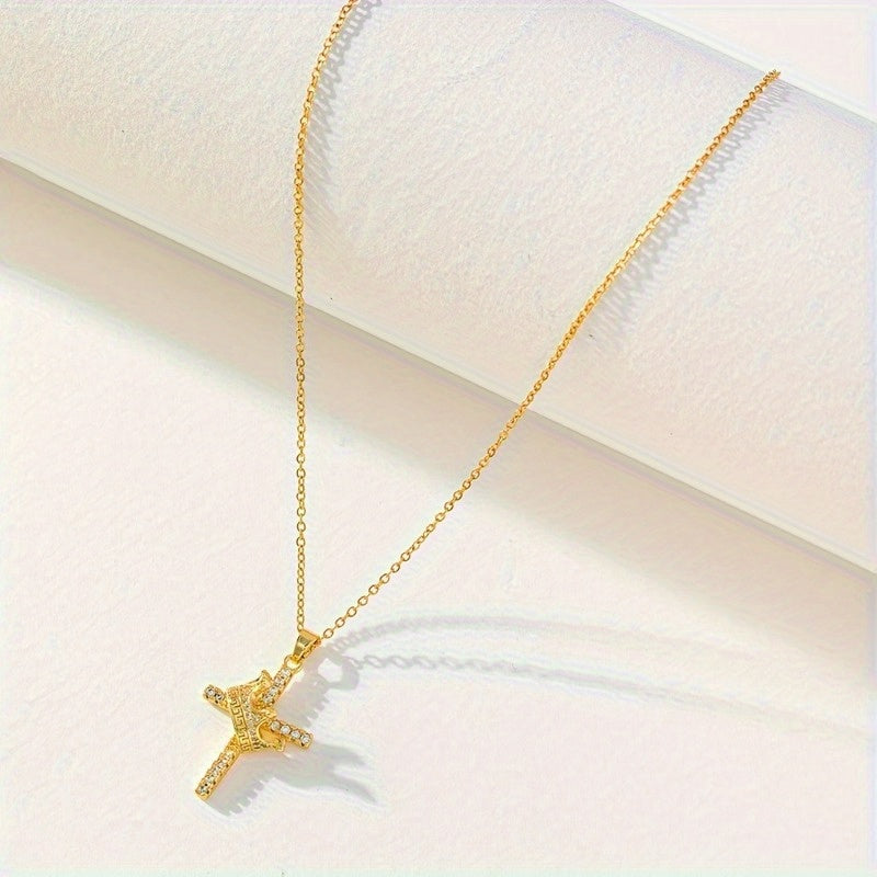 Luxury Crown Cross Pendant Necklace