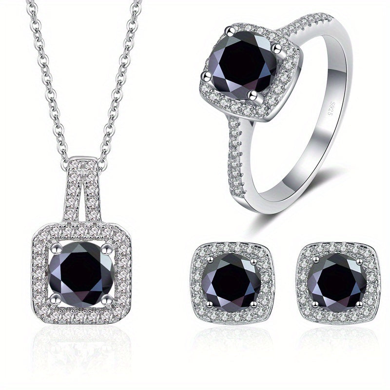 Moissanite Sterling Silver Jewelry Set