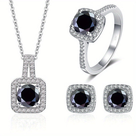 Moissanite Sterling Silver Jewelry Set
