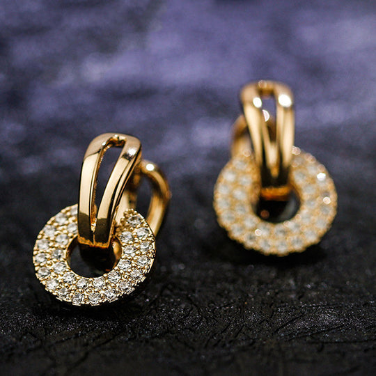 Round Synthetic Zirconia Earrings