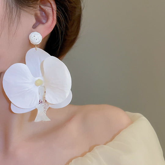 Fabric Flower Petal Earrings