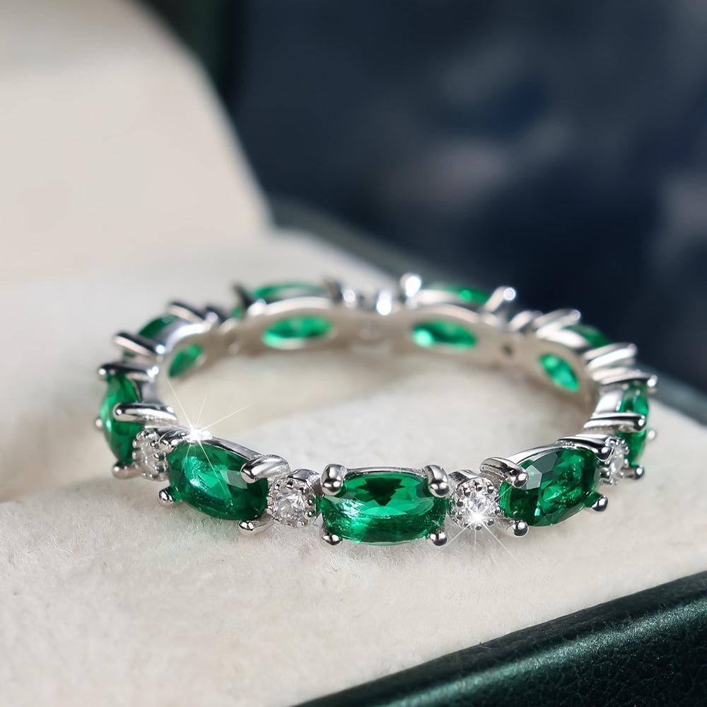 Full Circle Zirconia Sterling Silver Ring
