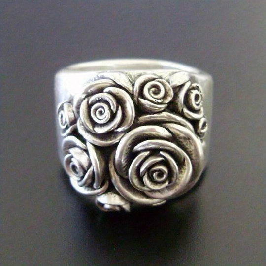 Retro Vintage Rose Flower Ring