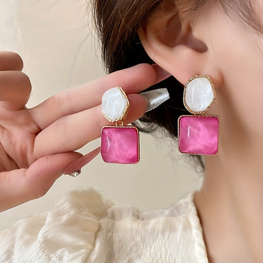 Shiny Geometric Shape Dangle Earrings