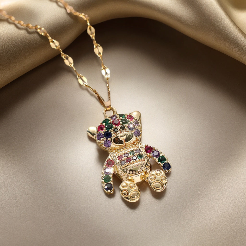 Teddy Bear Pendant Necklace