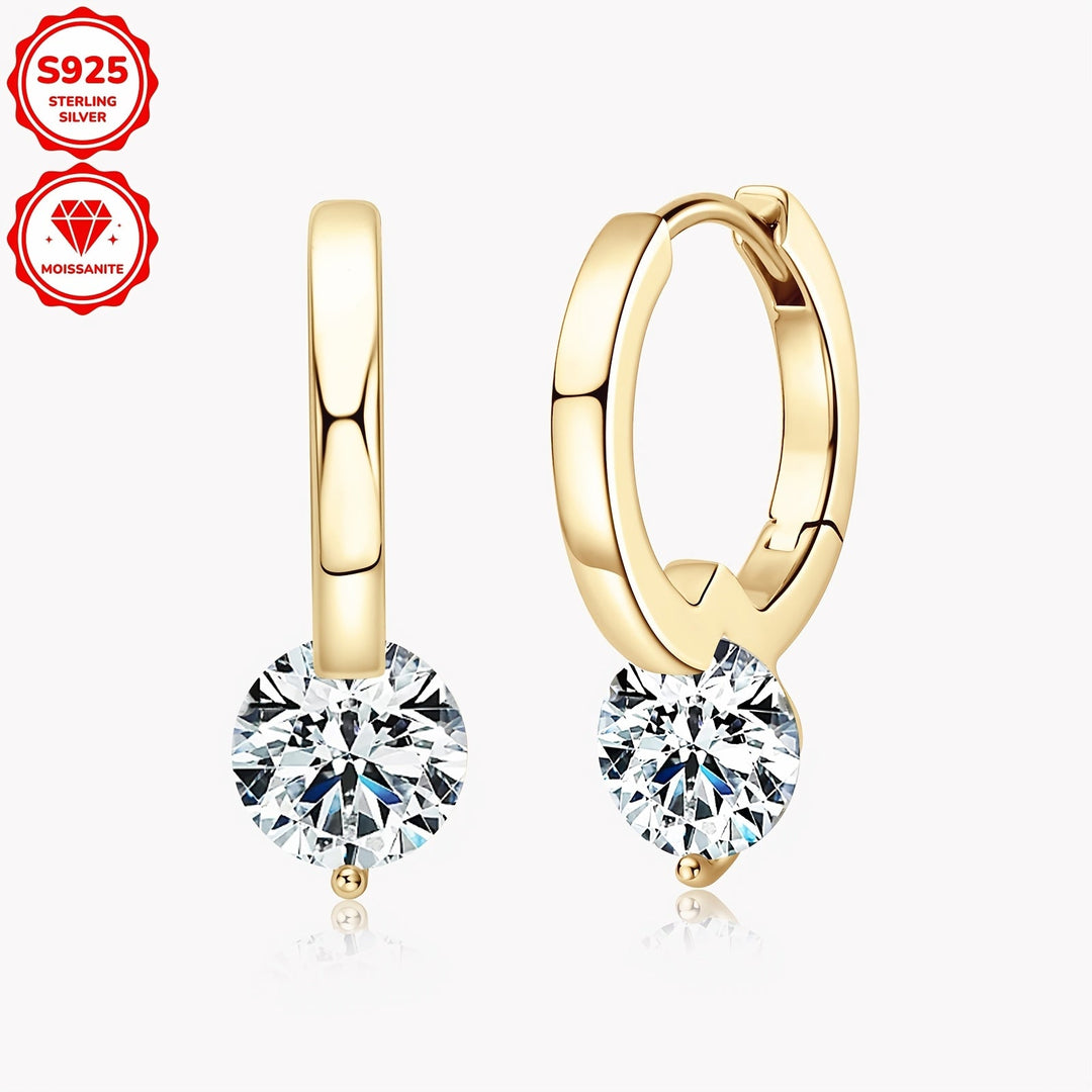 Stylish Round Moissanite Hoop Earrings