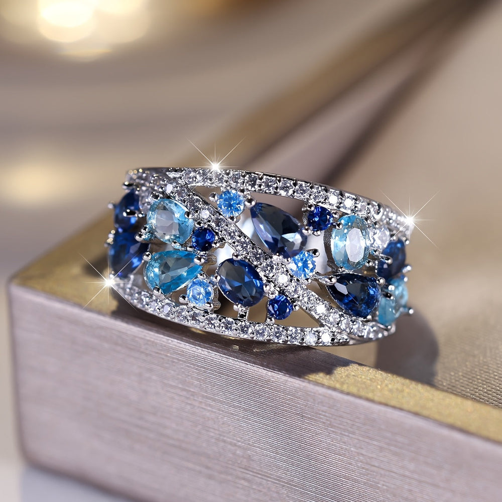 Vintage Blue Gemstone Promise Ring
