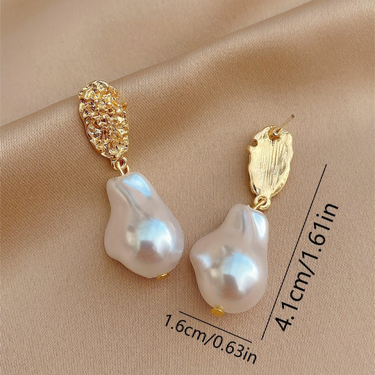 Geometric Irregular Faux Pearl Earrings