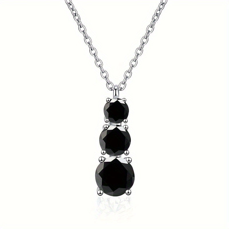 Full Moissanite Pendant Silver Necklace