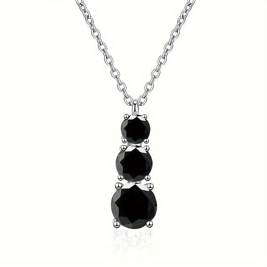 Full Moissanite Pendant Silver Necklace