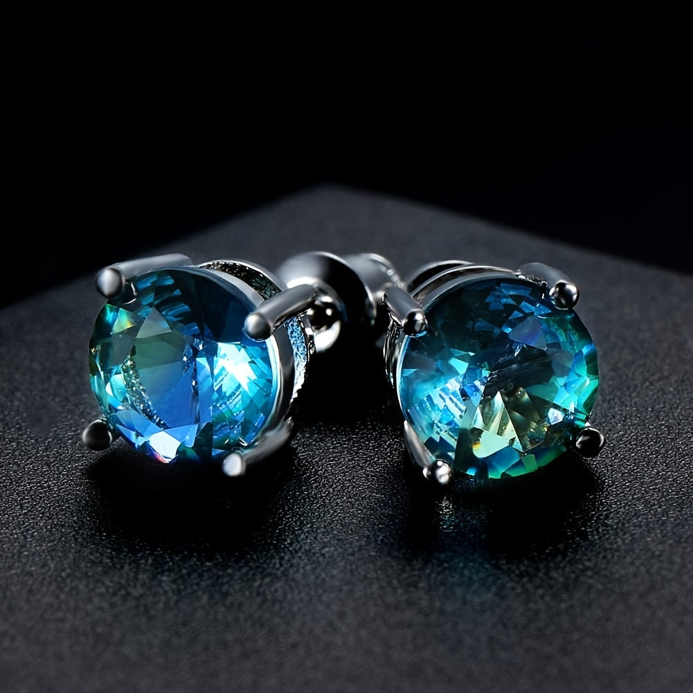 Boho Style Round Cubic Zirconia Earrings