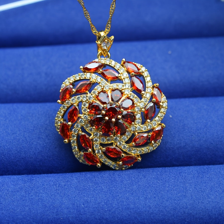 Elegant Multicolor Cubic Zirconia Pendant Necklace