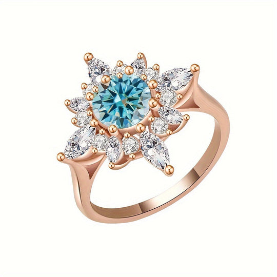 Elegant Floral Moissanite Ring