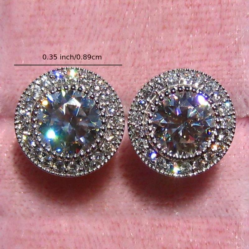 Sparkling Paved Cubic Zirconia Stud Earrings