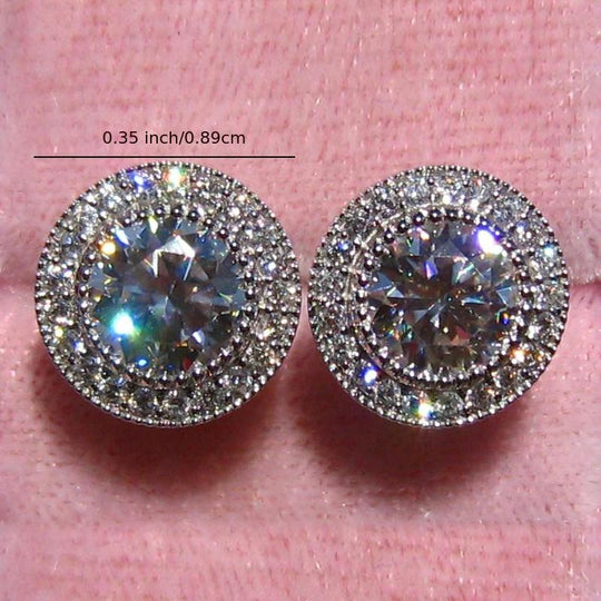 Sparkling Paved Cubic Zirconia Stud Earrings