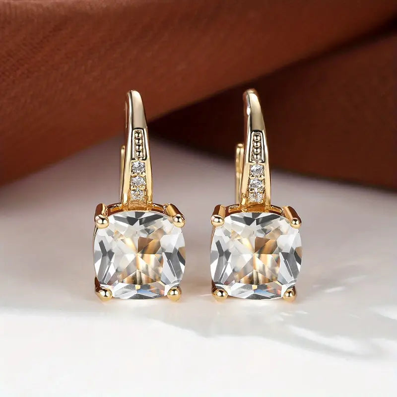 Mystic Sapphire Stone Hoop Earrings