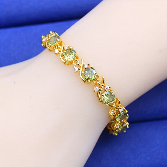 Elegant Vintage-Inspired Golden Copper Bracelet