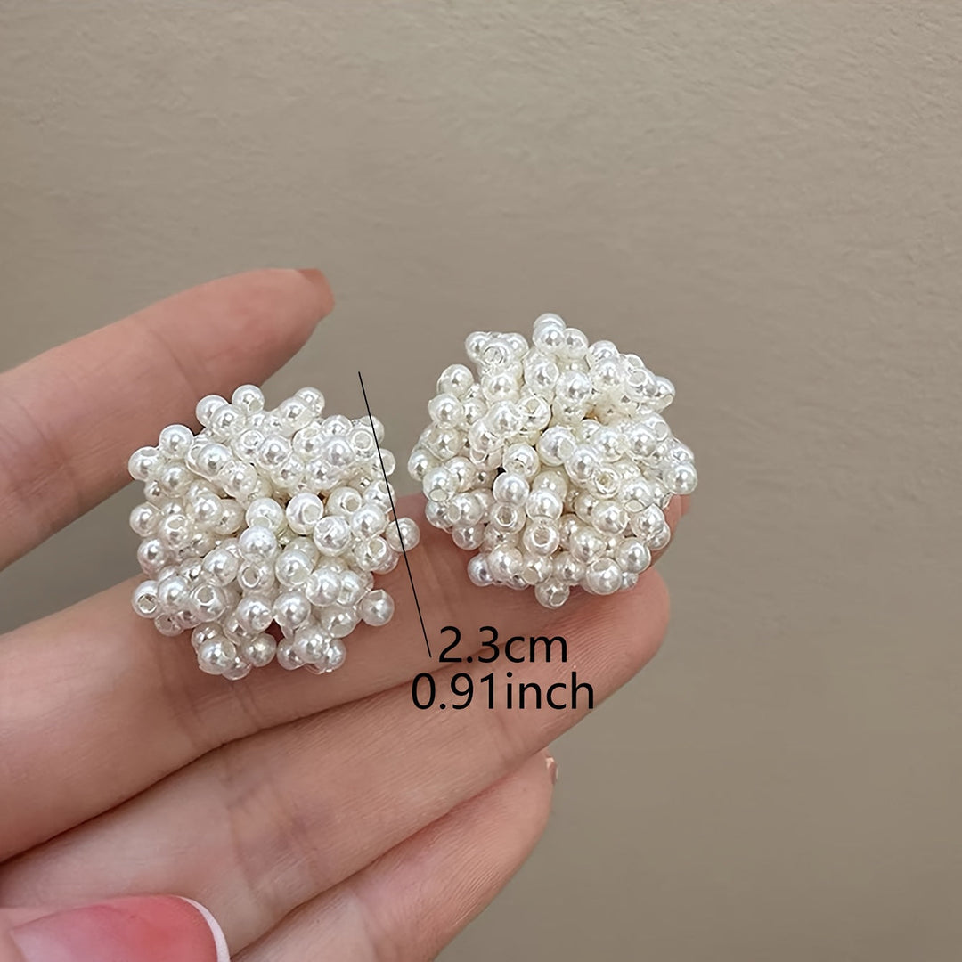 Elegant Faux Pearl Stud Earrings