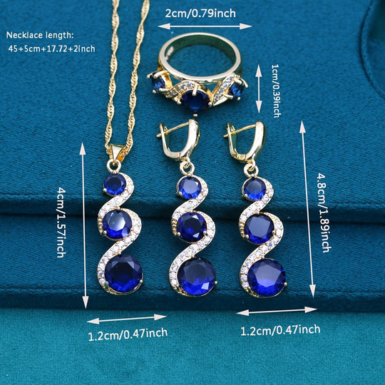 Elegant Blue Jewelry Set