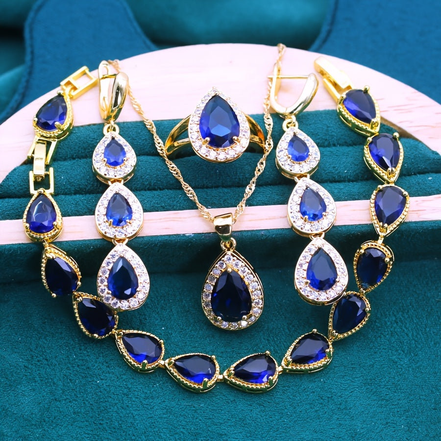 Elegant Vintage Water Drop Style Jewelry Set