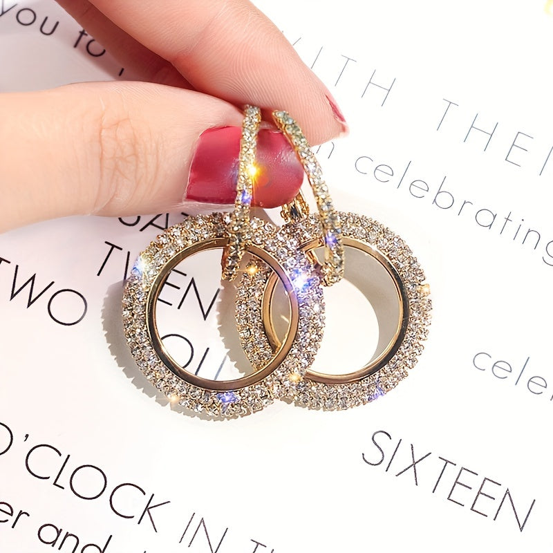Hollow Circle Pendant Hoop Earrings