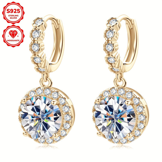 Stylish Round Moissanite & Zirconia Earrings