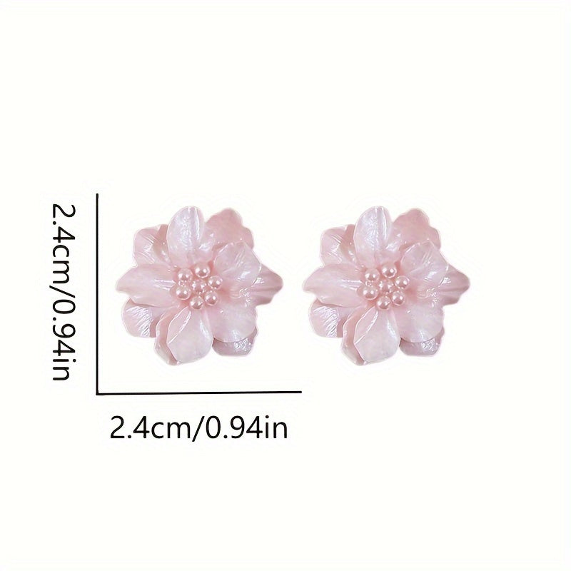 Floral Pearl Stud Earrings