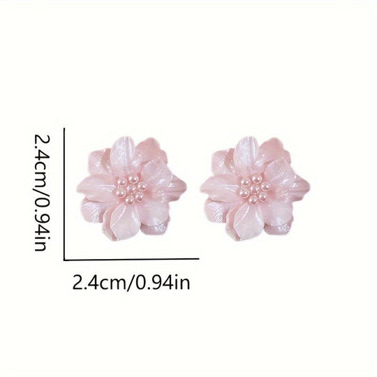 Floral Pearl Stud Earrings